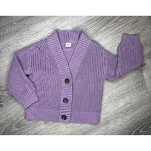 Baby Gap Toddler Girl's 100% Cotton Purple Knit Cardigan Sweater Size 3 Years